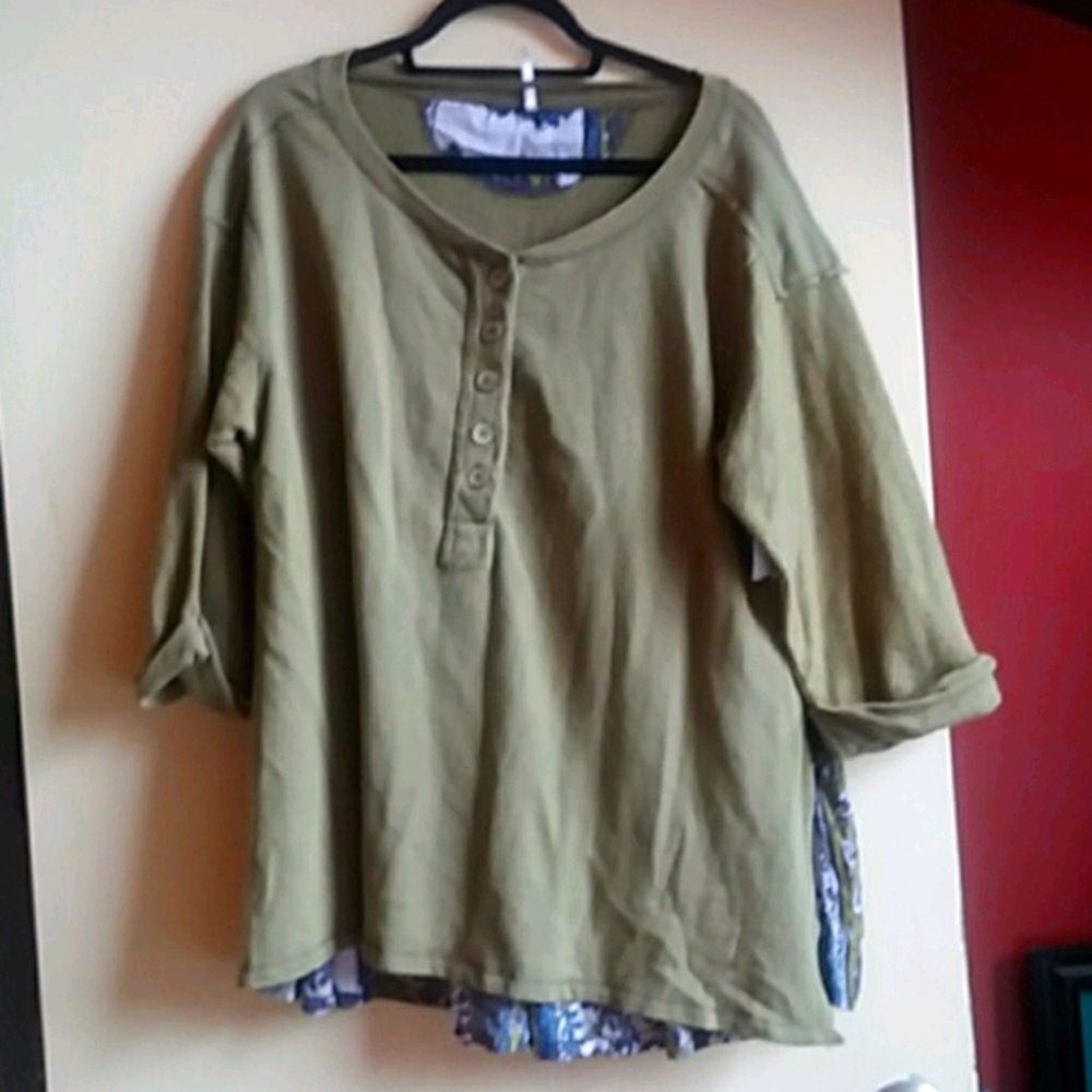Olive green and multi swing top